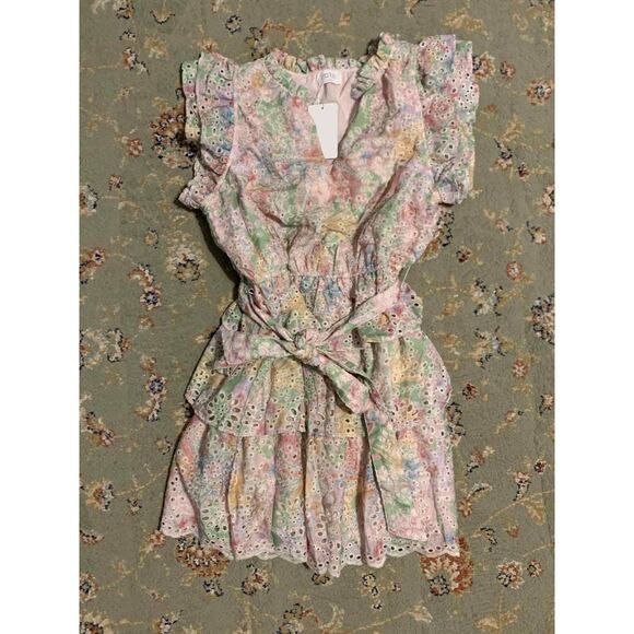 Fate | NWT Ruffle Tiered Mini Dress Eyelet Floral, Romantic Cottagecore | Large - Picture 2 of 3